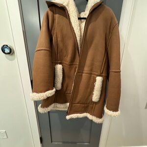 Brown Shearling Lined Coat